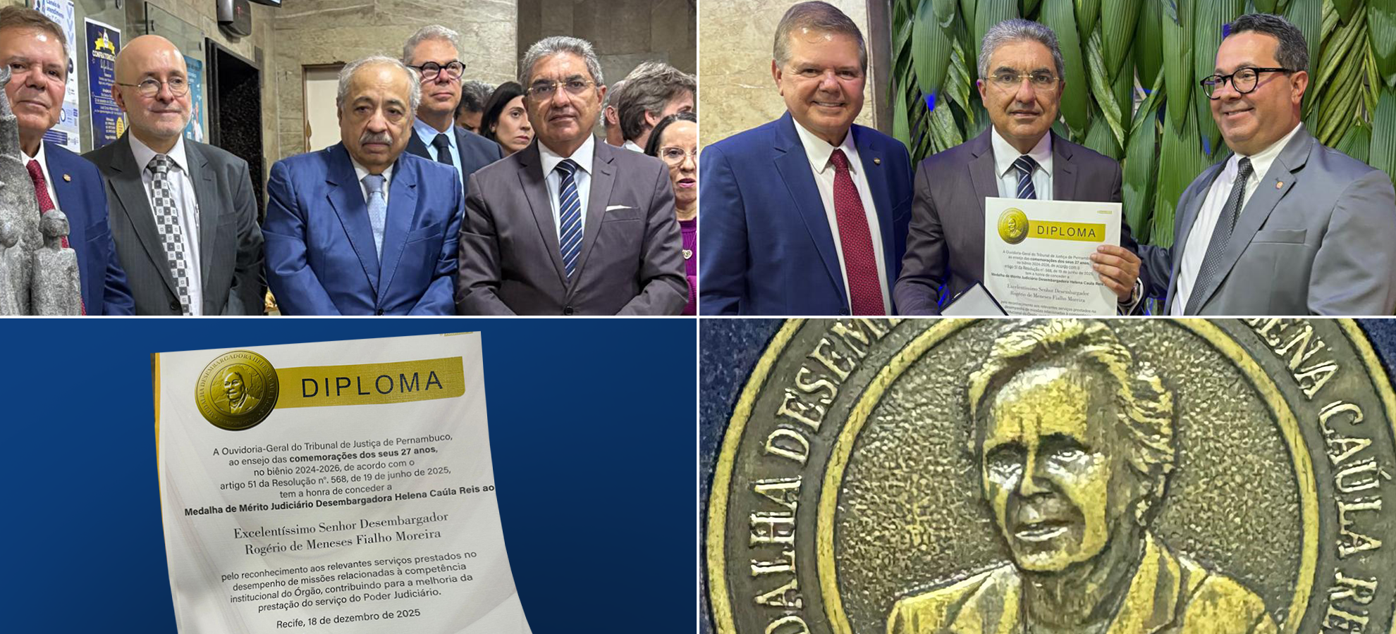 Acesse a notícia comleta: Ouvidoria: Rogério Fialho Moreira recebe Medalha de Mérito Judiciário do TJPE