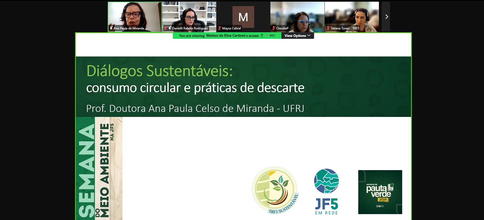 Acesse a notícia comleta: Palestra virtual debate consumo circular e descarte consciente na Justiça Federal 